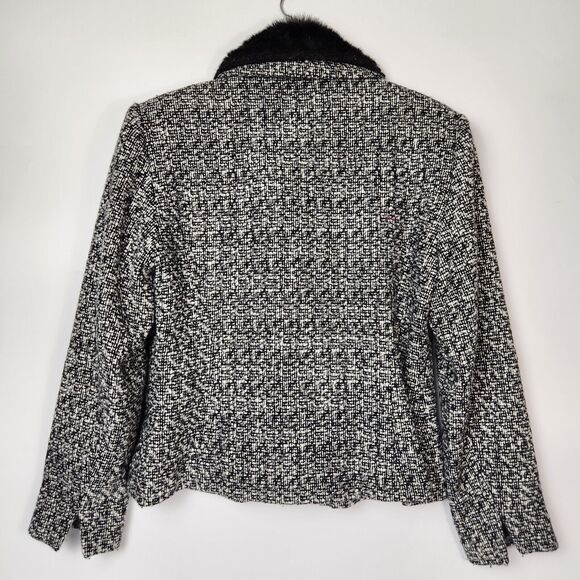 Vtg‎ Retro Glam Wool Tweed Blazer Womens M Work Career Chic Twee Modern Royalty - Picture 4 of 9